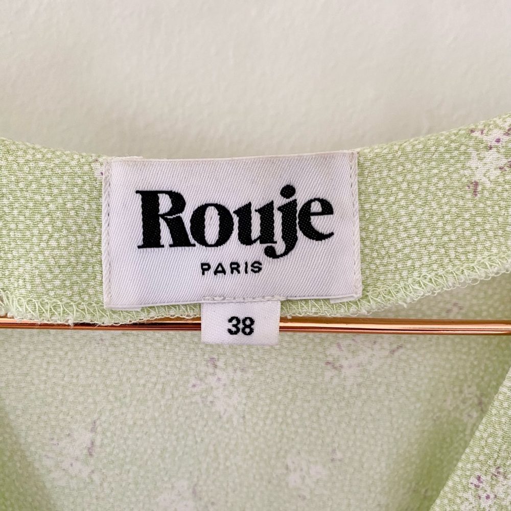 Rouje Light Green Floral Blouse Size 38 - Picture 6 of 8